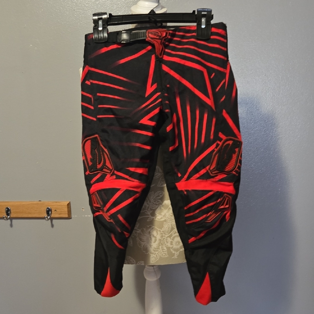 Motocross Red and Black Kids Pants